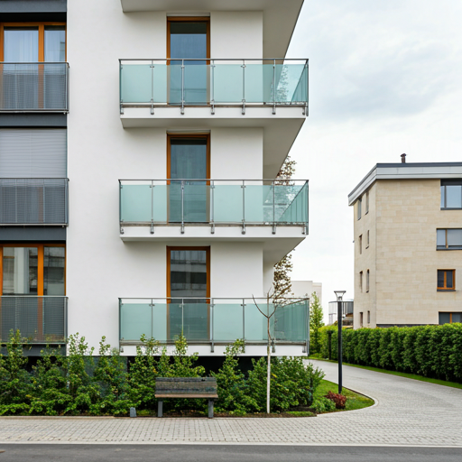 Moderne Außenansicht eines Wohngebäudes